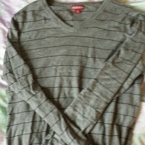 Gray striped sweater